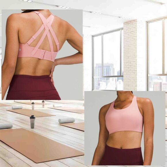 lululemon athletica Other - Lululemon Energy Bra High Support 32D sports bra Pink Puff NWT